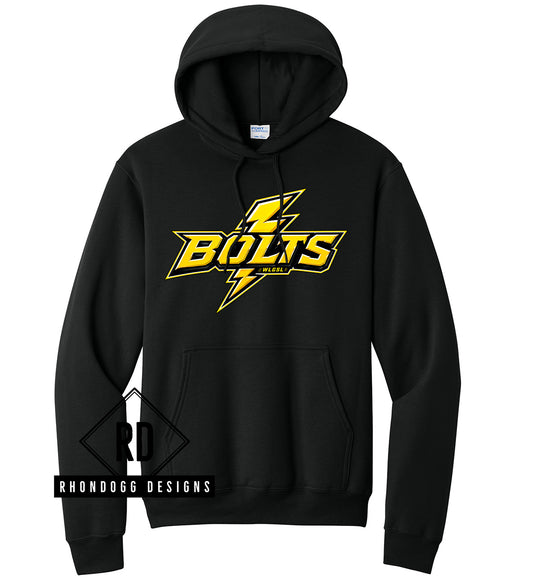 WLGSL Bolts Black Hoodie NEW LOGO