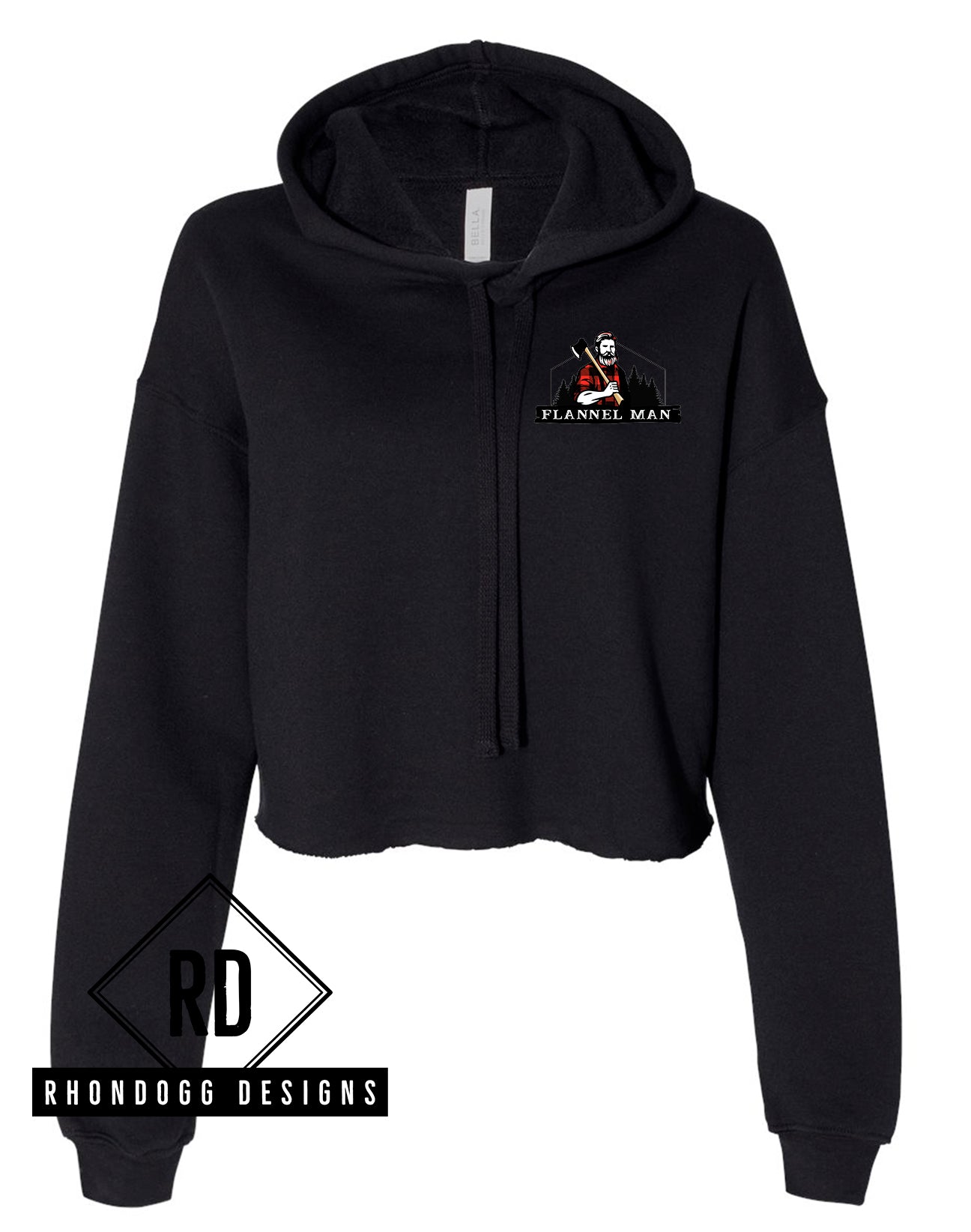 Flannel Man Bella+Canvas Crop Hoodie