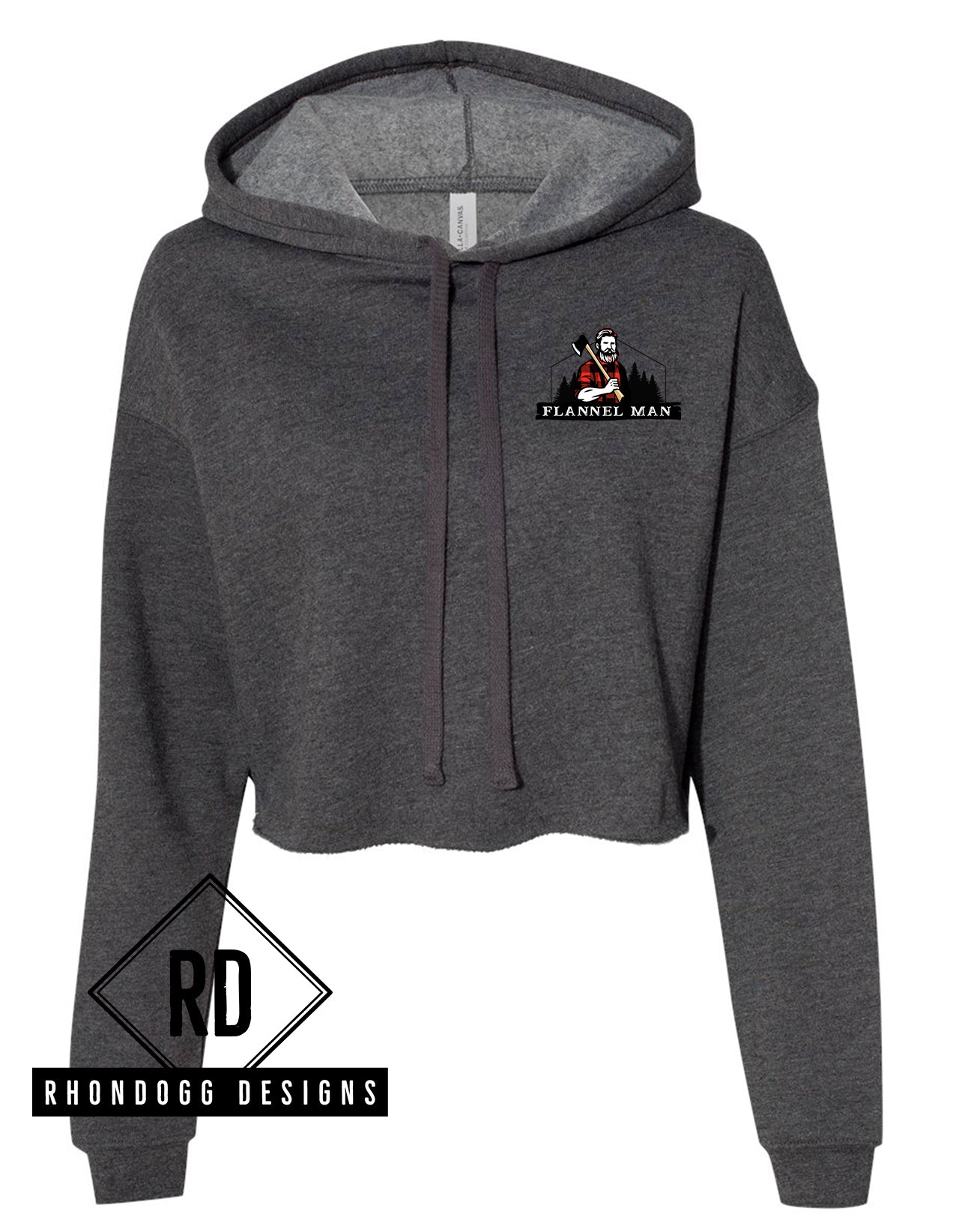 Flannel Man Bella+Canvas Crop Hoodie