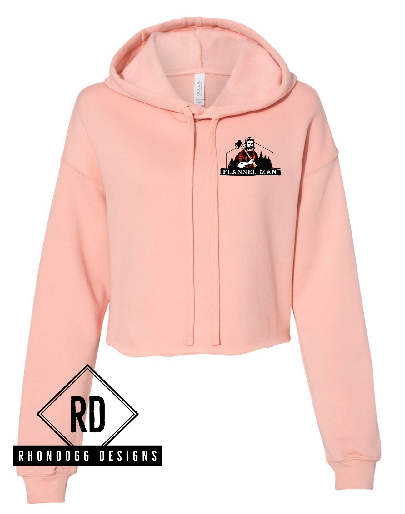 Flannel Man Bella+Canvas Crop Hoodie