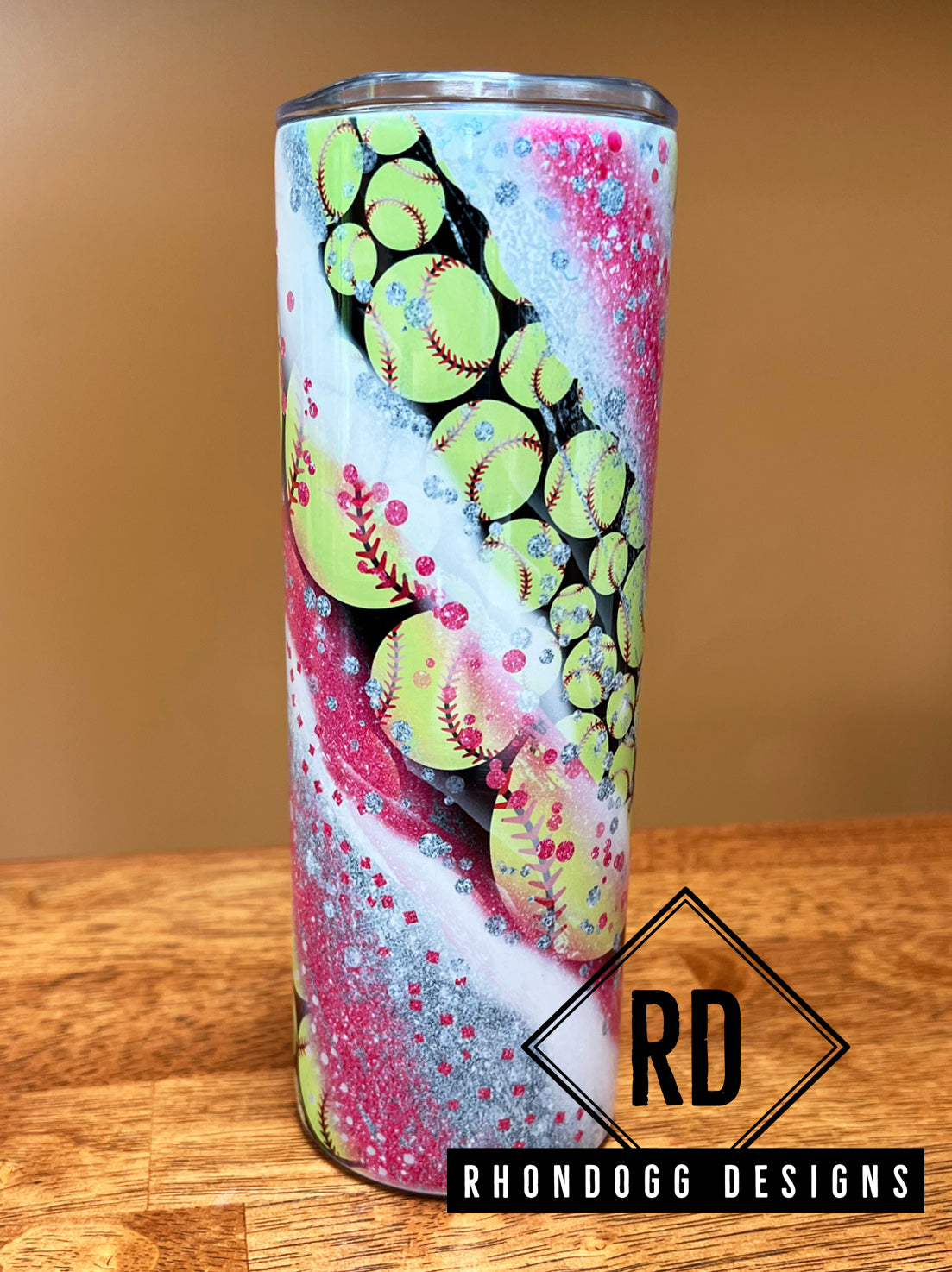 20oz OR 30oz SOFTBALL TUMBLER PINK
