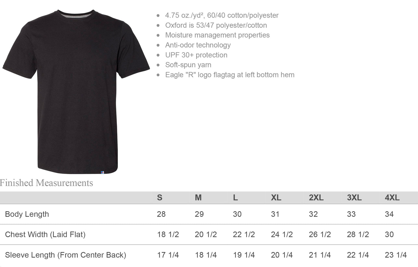 Russell Athletic Loudoun Storm Cotton/Polyester T-Shirt