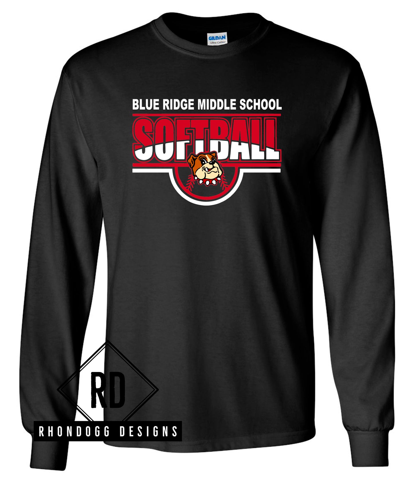 Blue Ridge Bulldog Middle School Softball T-Shirt