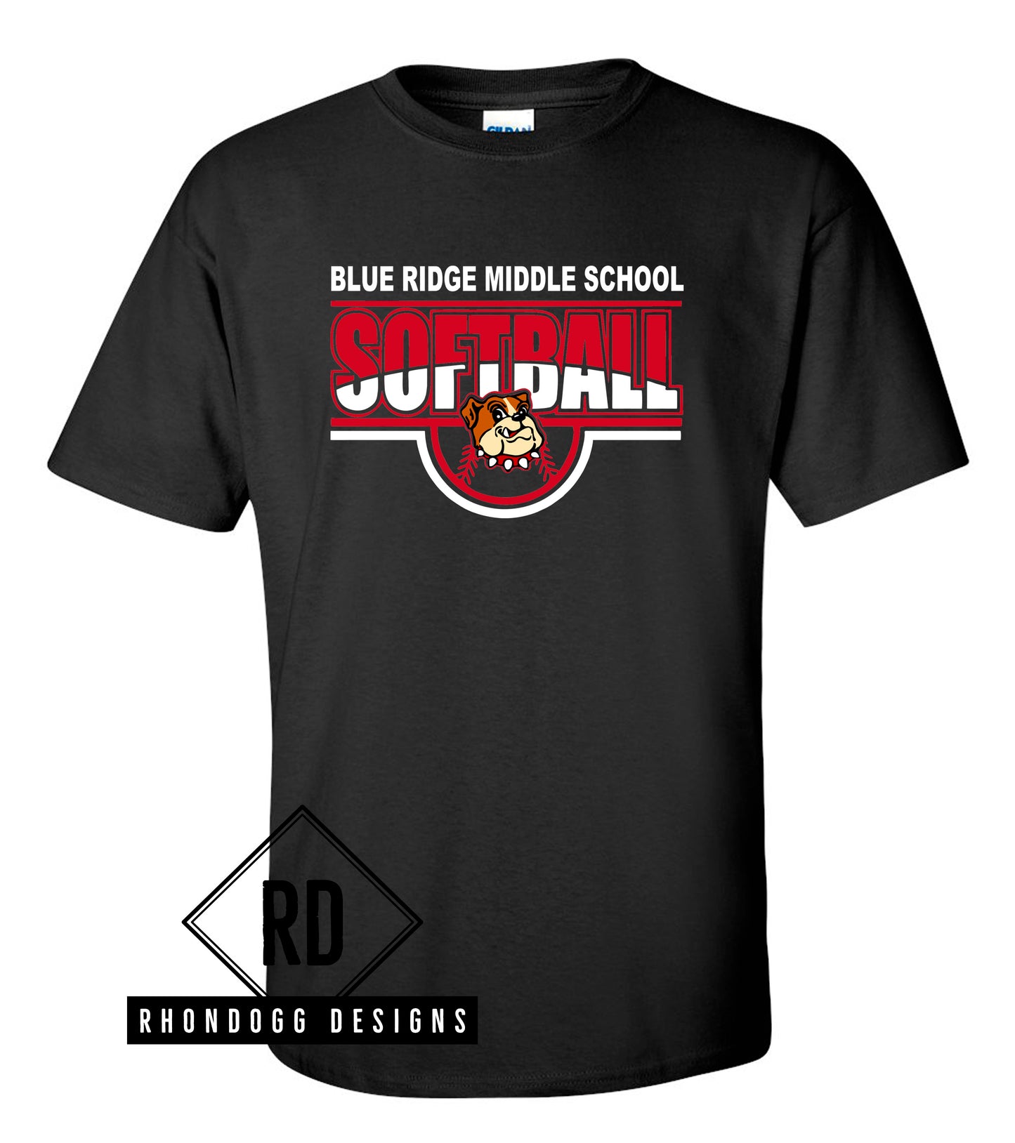 Blue Ridge Bulldog Middle School Softball T-Shirt