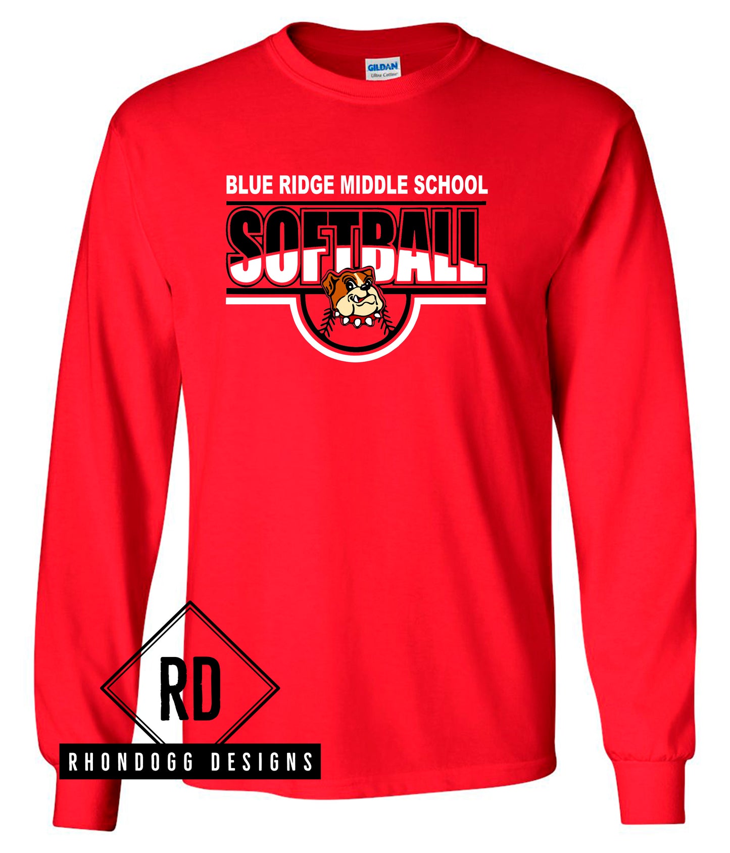 Blue Ridge Bulldog Middle School Softball T-Shirt