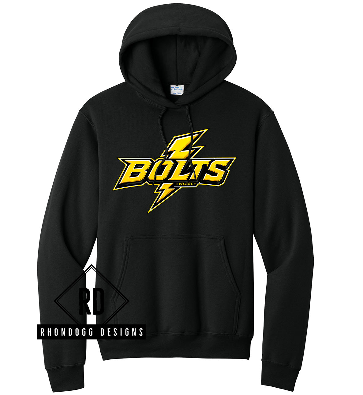 WLGSL Bolts Black Hoodie NEW LOGO