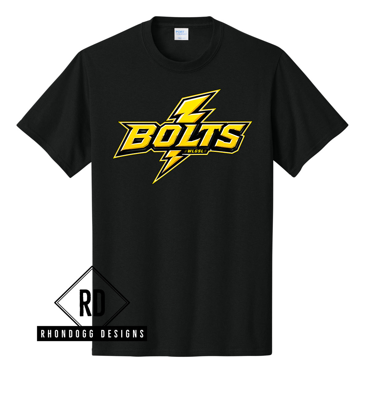 WLGSL Bolts Black T-Shirt NEW LOGO