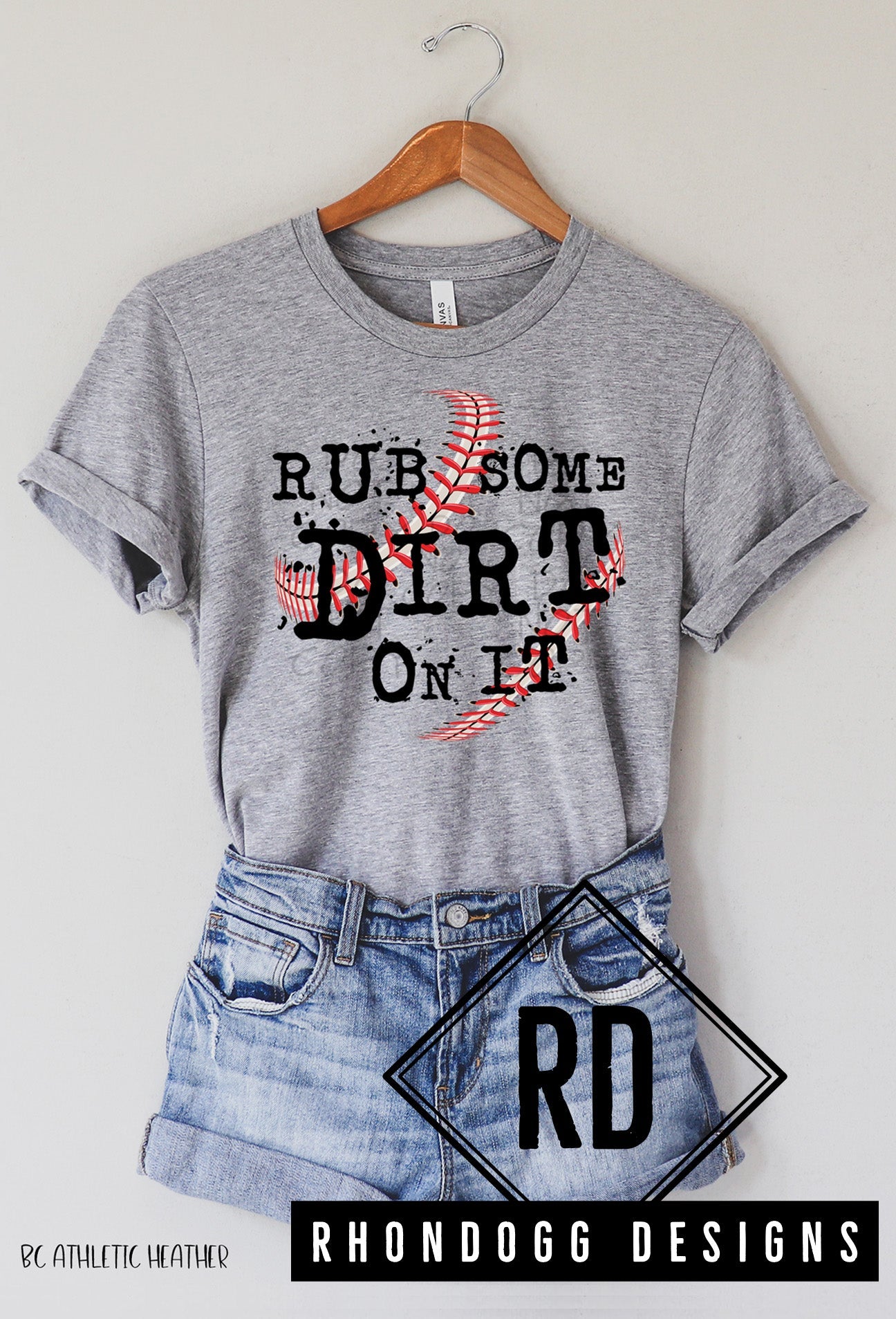 RUB SOME DIRT ON IT (Baseball)  Graphic Short Sleeve T-Shirt