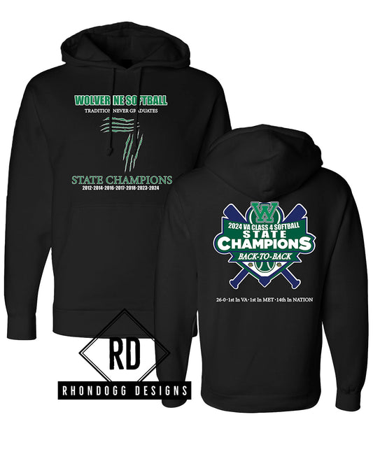 Woodgrove Softball Virginia State Champions 2024 Hooded Sweatshirt