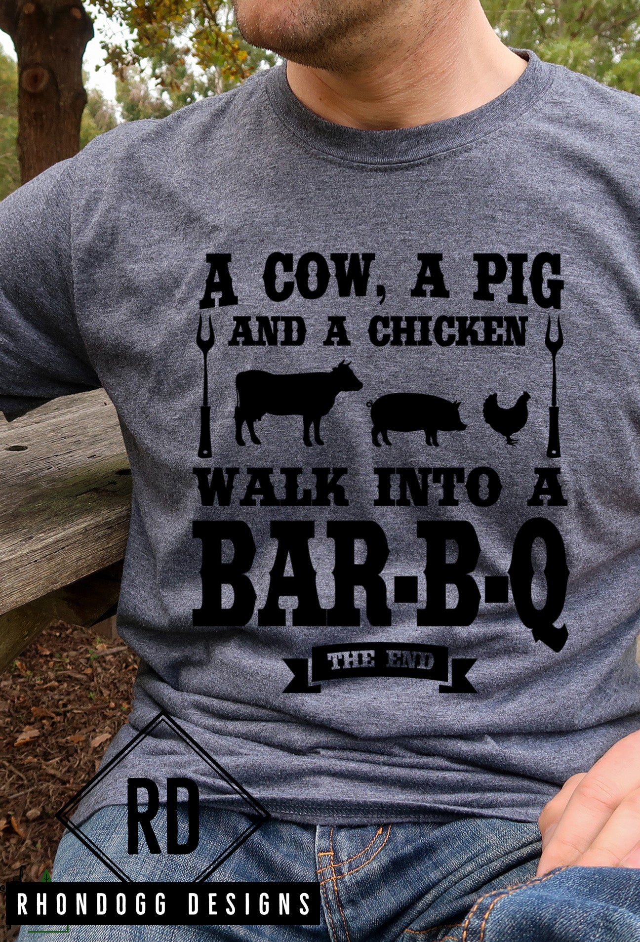 A COW A PIG A CHICKEN Short Sleeve T-Shirt