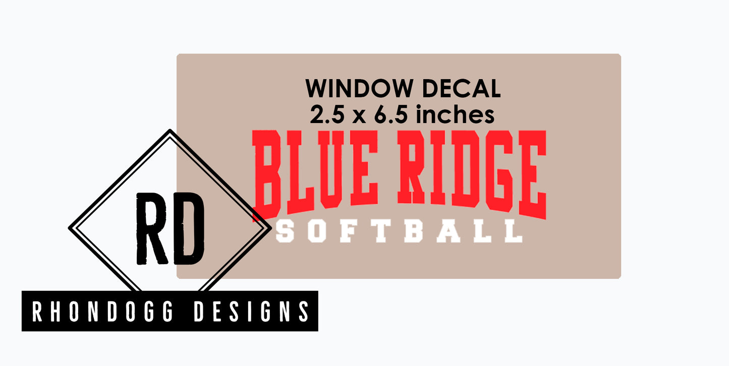 Blue Ridge Softball Decal
