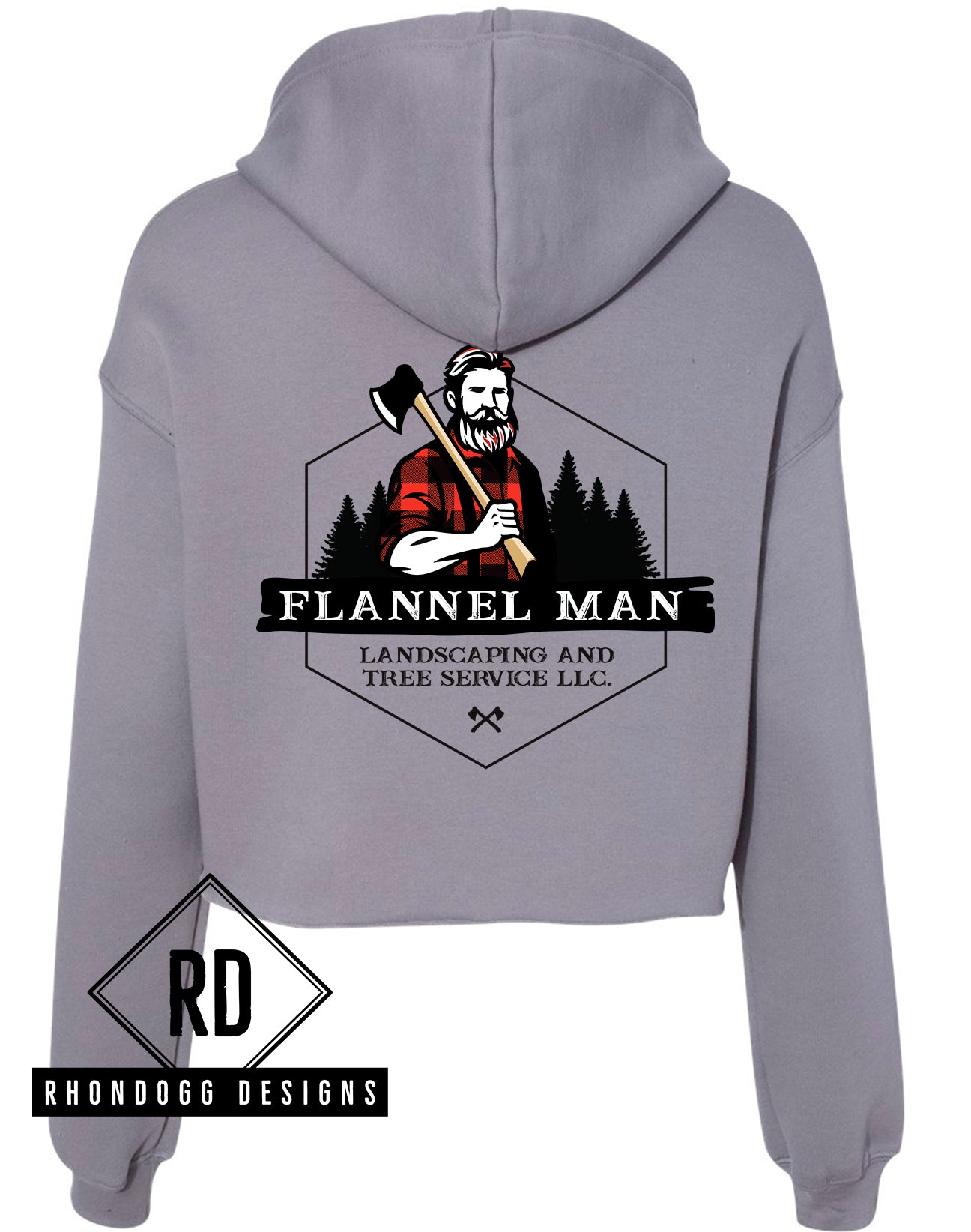 Flannel Man Bella+Canvas Crop Hoodie