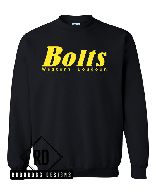 WLGSL Bolts Black Crewneck Sweatshirt
